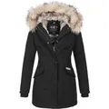 Navahoo Damen Winter Parka Cristal – Premium Kollektion mit Abnehmbarem Kunstfellkragen