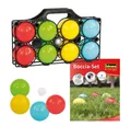 Idena Spielzeug-Gartenset Boccia, Set 8 Kugeln 4 Farben Boule Spiel Wurfspiel für Outdoors Garten