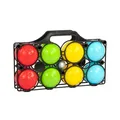Boccia Spiel mit 8 farbigen Kugeln, Zielkugel und Tragekorb, Geschicklichkei...