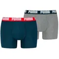 PUMA Boxershorts PUMA MEN EVERYDAY BASIC BOXERS 2P (Packung, 2er Pack) mit Puma Webbund blau XXL