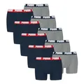 PUMA Herren Boxer Boxershorts Shorts Unterhosen Comfort Stretch 10er Pack, Wäschegröße:2XL, Artikel:-006 Navy/Grey Melange