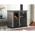 EEK A+ Automatik-Dauerbrand Küchenofen Holz- u. Kohleherd Teba TKS-18, Edelstahl mit 10KW