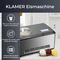 KLAMER 2-in-1 Eismaschine & Joghurtbereiter 2 L, 180 W Eiscrememaschine aus Edelstahl mit Kühl- und Heizfunktion, hausgemachtes Speiseeis mit selbstk...