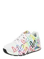 Skechers Damen UNO Spread The Love Trainers, White Durabuck W Multi Color Heart Print/Mesh, 35 EU
