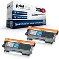2X Print-Klex Tonerkartuschen kompatibel mit Brother DCP 7055 DCP 7055 W DCP 7057 DCP 7057 E TN2010 TN-2010 TN 2010 Black Schwarz - Doppelapack - Easy Line Serie