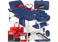 KESSER® Mobile Massageliege klappbar & höhenverstellbar 3 Zonen Massagebett Massagetisch Kosmetikliege Breit Therapieliege Aluminium + 10x Gesichtsauflage mit Kopfstütze Armlehnen & Tasche