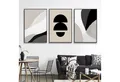 Trayosin Poster 3-teiliges Premium Poster Set Kunst Bilder Abstrakt Schwarz Beige