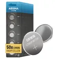 ABSINA 50x CR1616 3V Lithium Knopfzelle - Batterie CR 1616 auslaufsicher