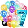 Geburtstag zahlen luftballon 7 jahre und 20Pcs 30cm Luftballons- Blau Folienballon in 40"-101cm Geburtstagsdeko - Ballon Zahl Deko zum Geburtstag fliegt mit Helium für Männer Frauen Geburtstagsparty