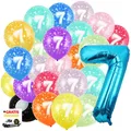 7 Jahre Geburtstagsdeko 20Pcs 30cm Luftballons Blau Folien