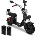 Rolektro, E-Chopper 45, Schwarz, 45 km/h, 2 x 60V-25,6Ah Lithium-Akku, 3000 Watt - Schwarz