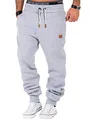 REPUBLIX Herren Sporthose Jogger Jogginghose Sweatpants Trainingshose R-0053 Hellgrau L