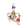 PANDORA Gravierbarer Herz & Pfeil Doppelter Charm-Anhänger 763622C01