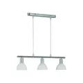 Reality Trio Pendelleuchte Hängelampe, 3-flammig, nickel matt, Glasschirm weiß