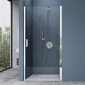 doporro Duschtür Nischentür dusche Duschabtrennung Duschkabine 75x195cm ESG-Sicherheitsglas Duschtür Klarglas Einzeltür mit Hebe- und Senkmechanismus Teramo24K