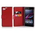 Cadorabo Schutzhülle für Sony Xperia Z1 COMPACT Hülle in Rot Handyhülle Etui Case Backcover Kunstleder Tasche