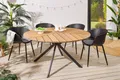 riess-ambiente Gartentisch DESIGNO 120cm natur / anthrazit · Outdoor-Küchentisch im Holz-Design (Einzelartikel, 1-St), 4 Personen · Aluminium-Sterngestell · rund · wetterfest · Terrasse