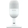 Razer Seiren V3 Mini - Ultrakompaktes USB-Mikrofon (14mm Kondensatormikrofon, Supernierencharakteristik, Tap-to-Mute-Sensor mit LED-Anzeige, integrierter Stoßdämpfer, Plug-and-Play-Design) Weiß