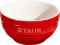 Staub Keramik Schüssel Schale Obstschüssel rund Kirschrot 14cm Spülmaschinengeei