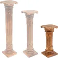 Säule Antike Blumensäule Dekosäule Ständer Sockel Podest Blumenständer Holz in vielen verschiedenen Designs , Säulen Variante Antik:Hellbraun 60 cm
