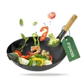 pasoli Wok für Gasherd und Grill inkl. gratis Rezepte eBook - voreingebrannt - Asiapfanne mit rundem Boden - Carbonstahl Bratwok - handgehämmerte Wokpfanne - Ø 30 cm - wok pfanne