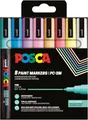 POSCA 186552 - POSCA Marker Set, 8 Acrylstifte PC-3M, Permanent Marker 0,9 - 1,3 mm Rundspitze