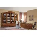 JVmoebel Schreibtisch Braunes Büro-Set Luxus Schreibtisch Vitrine Drehsessel Klassisch 3tlg (Nur Schreibtisch + Bürostuhl + Vitrine), Made in Europa braun