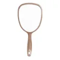 PARSA BEAUTY Handspiegel oval 14,5 x 11,5 cm (Champagner) – Handspiegel mit Griff in ergonomischem Design – praktischer Hand Mirror – Rasierspiegel – Schminkspiegel für Haare Gesichtspflege
