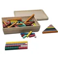 WISSNER® Rechenstäbe 126 Stück – Bunte RE-Wood Rechenstäbe für spielerisches Zahlenverständnis, Grundschule, Montessori-inspiriertes Lernen, Zahlenstäbe