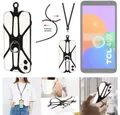 K-S-Trade Handyhülle für TCL 403, 3in1 Handykette Handyband Handykordel Halsband Smartphone-Ring