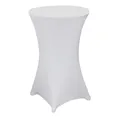 Julido Stretch Stehtischhussen – Elastische Spandex Hussen für Steh- & Bistrotische – Waschbar, Bügelfrei & rutschfest – Verstärkter Fußbereich – Für Hochzeit & Party (Weiß, 1er Set - Ø 70-75cm)