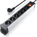 Arendo Steckdosenleiste Mehrfachsteckdose Steckerleiste 3680W, 6-fach