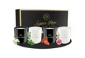 Luana Rose Duftkerze Aromakerze Geschenkset Duft Sojawachs Kerze (4-tlg), 4 Verschiedene Düfte Rose, Pear Lily, Eucalyptus und Erdbeere je 70g
