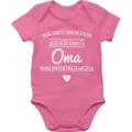 Shirtracer Shirtbody Oma um den Finger wickeln Sprüche Baby rosa 3/6 Monate