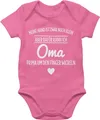 Baby Body Junge Mädchen - Sprüche - Oma um den Finger wickeln - 3/6 Monate - Pink - baby-kleidung babymode witzig spruch omi bodys babykleidung 0-6 strampler mit lustigen sprüchen spruche omas
