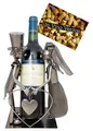 BRUBAKER Weinflaschenhalter Hochzeitspaar Brautpaar Deko-Objekt Metall mit Grußkarte für Hochzeitsgeschenk