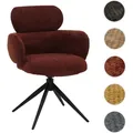 Esszimmerstuhl HWC-O77, Küchenstuhl Polsterstuhl, drehbar Auto-Return, Stoff (310g/m2) Chenille Öko-Tex ~ rotbraun
