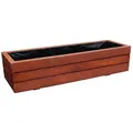 Blumenkasten Holz 90 cm lang – Balkon Pflanzkasten wetterfest & fertig montiert – Pflanzkübel Holz für Terrasse & Garten D6 Nuss - Braun