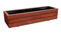 FKL DESIGN Home Deco Schmaler Blumenkasten Holz 90 cm – Pflanzkasten Balkon & Fensterbank, Pflanzkübel Wetterfest, Kräuterbeet Lang (D6 Nuss)