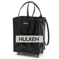 HULKEN - (Medium, Schwarze) Wiederverwendbare Einkaufstasche auf Rädern. Der Einkaufswagen trägt bis zu 30 kg. Der klappbare Einkaufstrolley hat robuste Griffe und Reißverschluss.