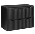 Lomadox Waschbeckenschrank NEWPORT-56-BLACK 80 cm Waschtisch-Unterschrank 40 cm tief Badschrank schwarz 2 Auszüge