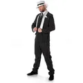REDSUN Kostüm Ganovenkostüm für Herren Gangsterkostüm schwarz-weiss schwarz XL