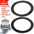 Flachdichtung Siebkorbablauf 113 x 86 x 1 mm für 3 1/2" Garnituren Gummidichtung