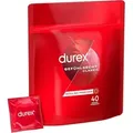 durex Kondome Gefühlsecht Classic mit anatomischer Easy-On-Form & Silikongleitgel Vorratspack, 40 St., ultra dünn, für intensives Gefühl