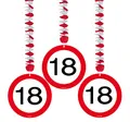 Folat 8714572051170 Set Rotorspirale Verkehrsschild 18 Geburtstag