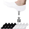 Falechay Sneaker Socken Damen Herren Füßlinge Footies 8 Paar Kurze Großes Silikonpad Verhindert Verrutschen Unsichtbare schwarz weiß 35-38