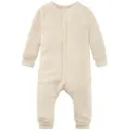 Hessnatur Schlafanzug aus Bio-Baumwolle mit Merinowolle und Seide (1 tlg) beige 62/68