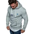 Amaci&Sons Kapuzenpullover WATERBURY Kapuzenpullover Herren Basic Kontrast Sweatjacke Pullover Hoodie Sweatshirt grau S