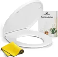 Lion Home WC-Sitz WC Sitz aus Duroplast mit Absenkautomatik bis 150 kg, universell, Abnehmbar, Edelstahl-Befestigung, rutschfest & leicht zu reinigen