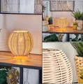 Cremona Tischlampe aus Metall/Rattan in Beige/Naturfarben